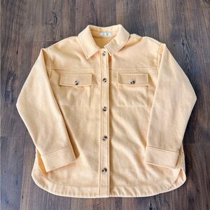 Madewell Brushed Herringbone Knit Shirt Jacket in Candle Flame Size Medium